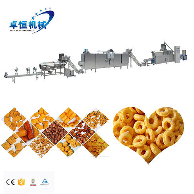 Maissflocken Puff Snack-Lebensmittel-Produktionslinie mit 56KW automatischem Zwillingschraubenauspresser
