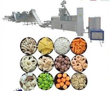 Maissflocken Puff Snack-Lebensmittel-Produktionslinie mit 56KW automatischem Zwillingschraubenauspresser